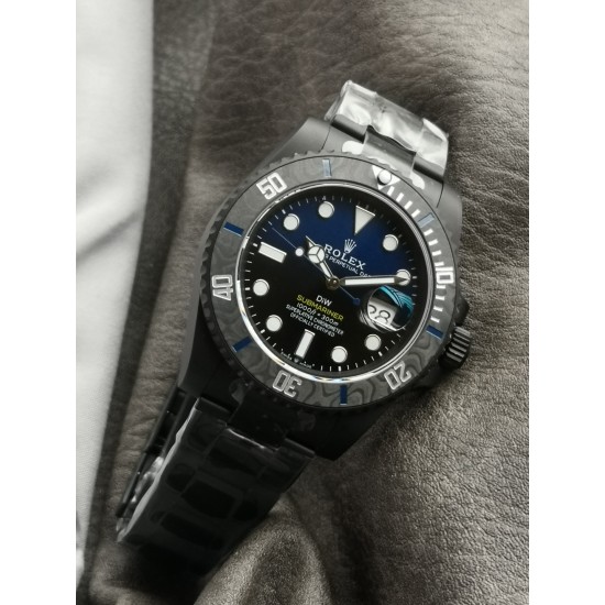 Rolex-Submariner DIW 40mm 904L DLC/DLC Blue/Blk Dial VSF VS3135