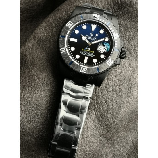 Rolex-Submariner DIW 40mm 904L DLC/DLC Blue/Blk Dial VSF VS3135
