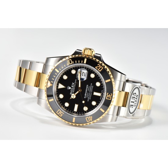 Rolex-Submariner 116613LN 904L YG/SS Black Dial CLEAN DD3135