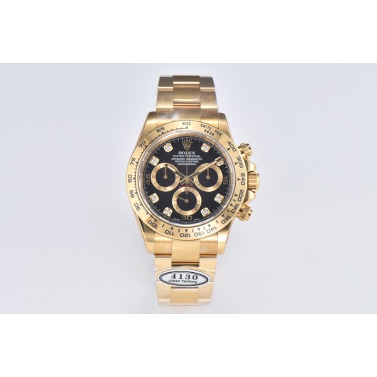 Rolex-Daytona 116508 40MM YG/YG Black/Dia Clean DD4130