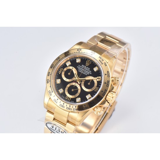 Rolex-Daytona 116508 40MM YG/YG Black/Dia Clean DD4130