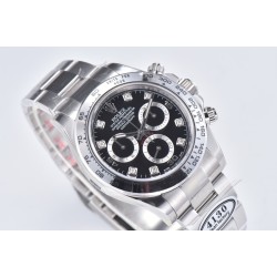 Rolex-Daytona 116509 40mm SS/SS Black/Dia Clean DD4130
