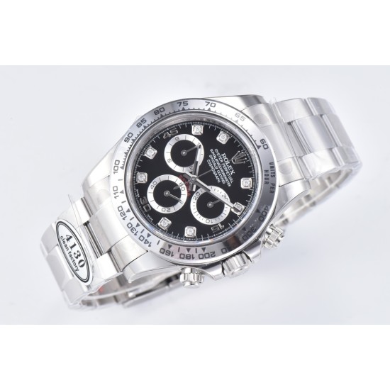 Rolex-Daytona 116509 40mm SS/SS Black/Dia Clean DD4130