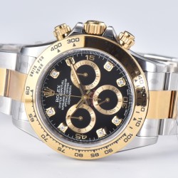 Rolex-Daytona 116503 40MM YG/SS Black/Dia Clean DD4130