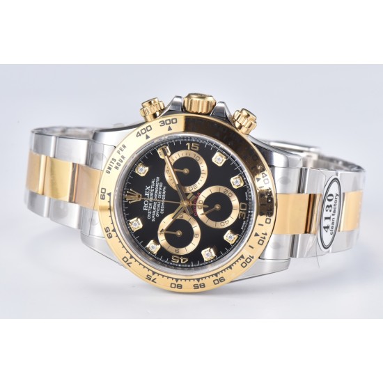 Rolex-Daytona 116503 40MM YG/SS Black/Dia Clean DD4130
