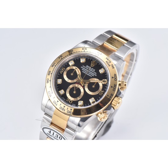 Rolex-Daytona 116503 40MM YG/SS Black/Dia Clean DD4130