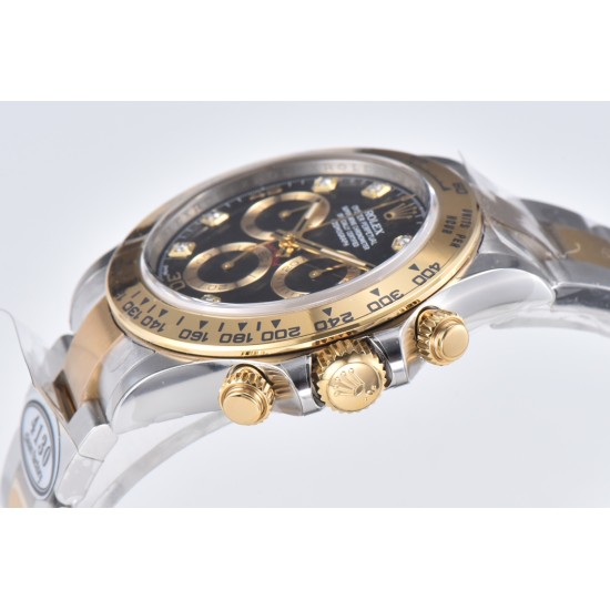 Rolex-Daytona 116503 40MM YG/SS Black/Dia Clean DD4130