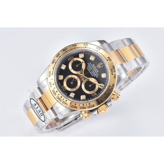 Rolex-Daytona 116503 40MM YG/SS Black/Dia Clean DD4130