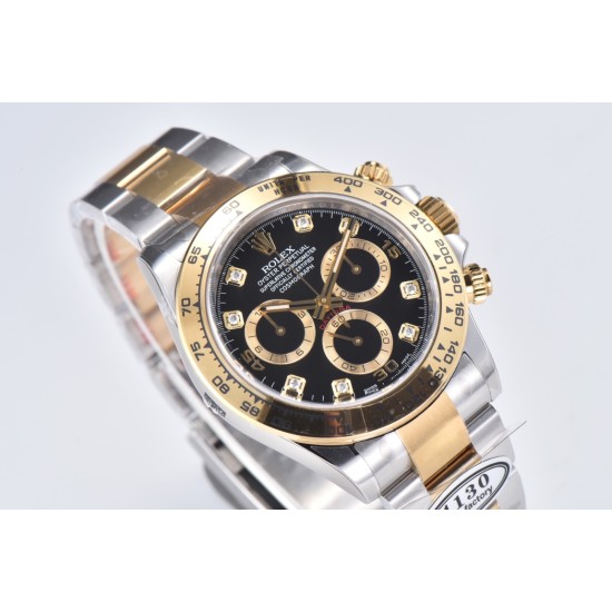 Rolex-Daytona 116503 40MM YG/SS Black/Dia Clean DD4130