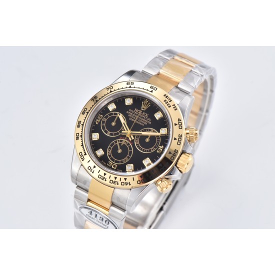 Rolex-Daytona 116503 40MM YG/SS Black/Dia Clean DD4130