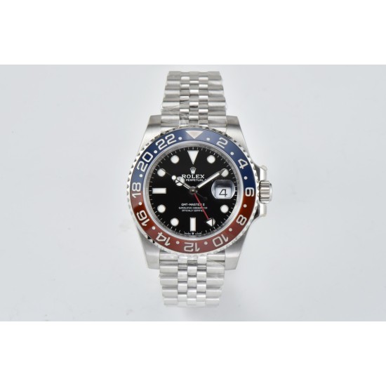 Rolex-GMT II 126710 Pepsi Jub 40mm SS/SS Black Clean V3 DD3285 Super Clone