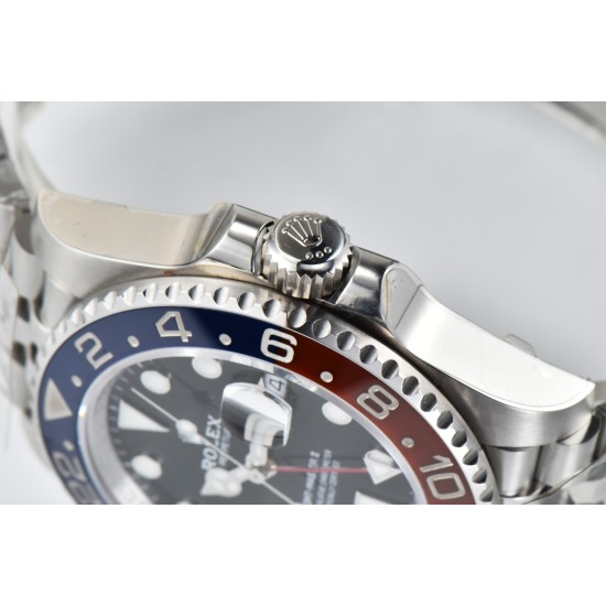 Rolex-GMT II 126710 Pepsi Jub 40mm SS/SS Black Clean V3 DD3285 Super Clone