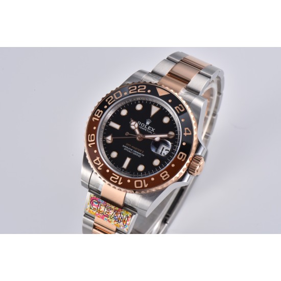 Rolex-GMT II 126711 CHNR Rootbeer Oys 40mm SS/RG Blk CLEAN DD3285 Super Clone