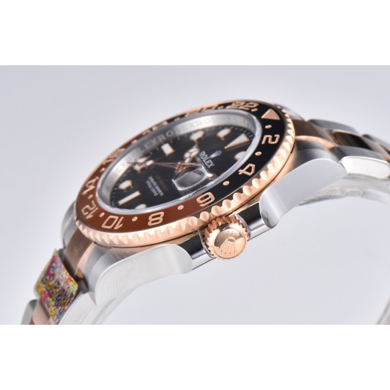 Rolex-GMT II 126711 CHNR Rootbeer Oys 40mm SS/RG Blk CLEAN DD3285 Super Clone