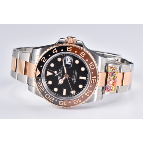 Rolex-GMT II 126711 CHNR Rootbeer Oys 40mm SS/RG Blk CLEAN DD3285 Super Clone