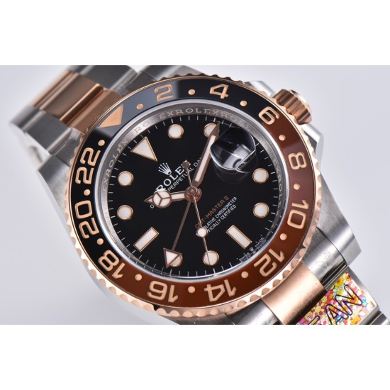 Rolex-GMT II 126711 CHNR Rootbeer Oys 40mm SS/RG Blk CLEAN DD3285 Super Clone