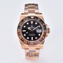 Rolex-GMT II 126715 Rootbeer Oys 40mm RG/RG Black Dial Clean DD3285 Super Clone