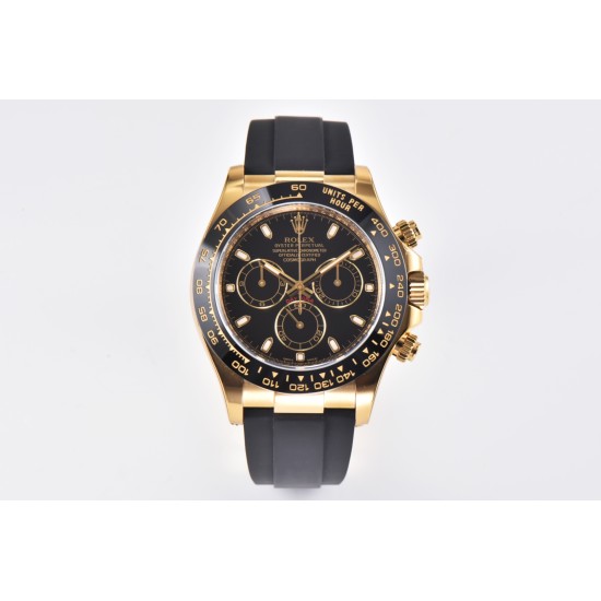 Rolex-Daytona 116518 40MM YG/RU Black/Stk Clean DD4130