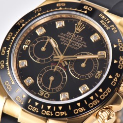 Rolex-Daytona 116518 40MM YG/RU Black/Dia Clean DD4130