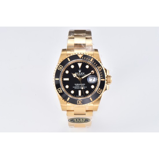 Rolex-Submariner 116618LN 40mm YG/YG Black/Dot Clean VS3135