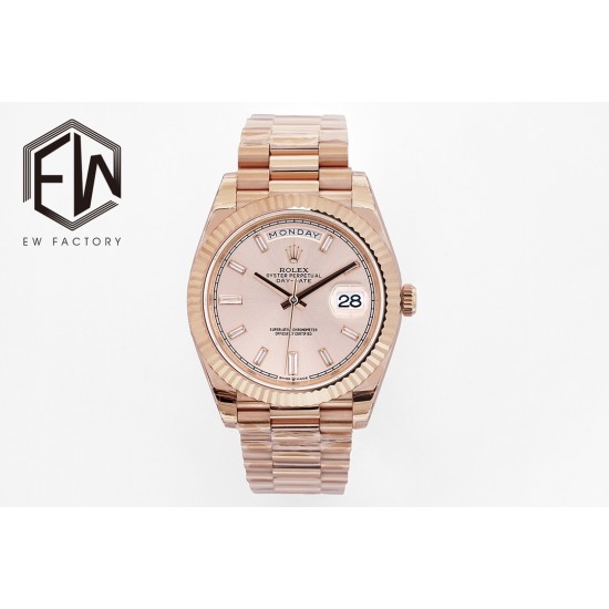 Rolex-DayDate 228235 40mm RG/RG Gold/Stk EWF(JDF) V4 VR3255 (Gain Weight)