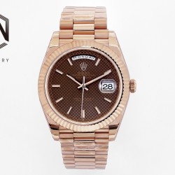 Rolex-DayDate 228235 40mm RG/RG Brown Textured/Stk EWF(JDF) V4 VR3255 (Gain Weight)