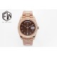 Rolex-DayDate 228235 40mm RG/RG Brown Textured/Stk EWF(JDF) V4 VR3255 (Gain Weight)
