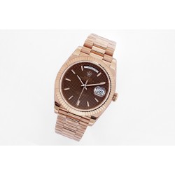 Rolex-DayDate 228235 40mm RG/RG Brown Textured/Stk EWF(JDF) V4 VR3255 (Gain Weight)