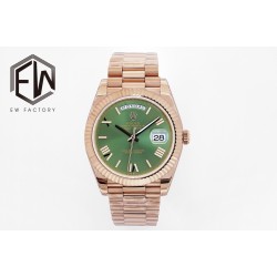 Rolex-DayDate 228235 40mm RG/RG Green/Rmn EWF(KF) VR3255(Gain Weight)
