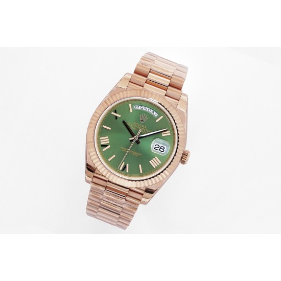 Rolex-DayDate 228235 40mm RG/RG Green/Rmn EWF(KF) VR3255(Gain Weight)
