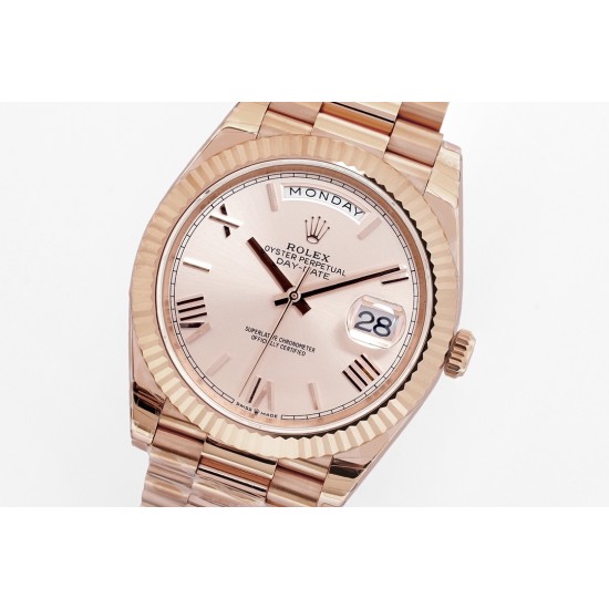 Rolex-DayDate 228235 40mm RG/RG Rose Gold/Rmn EWF(JDF) V4 VR3255 (Gain Weight)