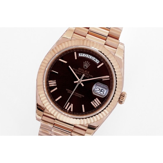 Rolex-DayDate 228235 40mm RG/RG Black/Rmn EWF(KF) VR3255(Gain Weight)