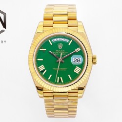 Rolex-DayDate 40mm YG/YG Green/Rmn EWF A2836