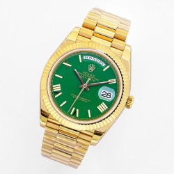 Rolex-DayDate 40mm YG/YG Green/Rmn EWF A2836