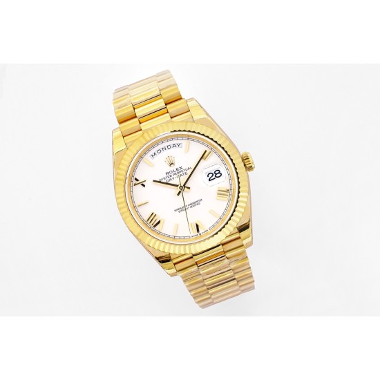 Rolex-DayDate 40mm YG/YG White/Rmn EWF A2836