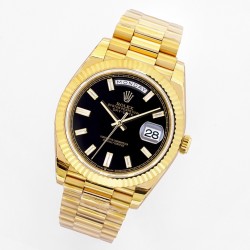 Rolex-DayDate 40mm YG/YG Black/Dia EWF A2836