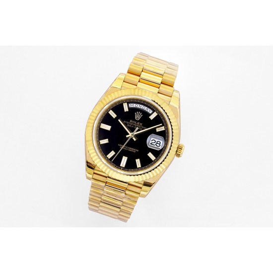 Rolex-DayDate 40mm YG/YG Black/Dia EWF A2836