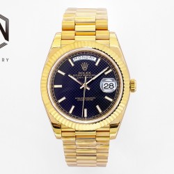 Rolex-DayDate 40mm YG/YG Black/Stk EWF A2836