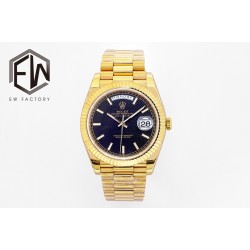 Rolex-DayDate 40mm YG/YG Black/Stk EWF A2836