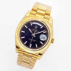 Rolex-DayDate 40mm YG/YG Black/Stk EWF A2836