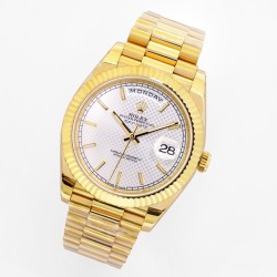 Rolex-DayDate 40mm YG/YG Silver Textured Dial EWF A2836