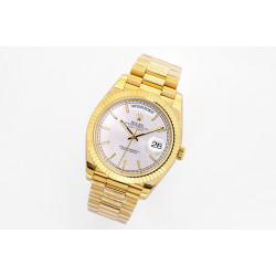 Rolex-DayDate 40mm YG/YG Silver Textured Dial EWF A2836
