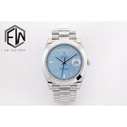 Rolex-DayDate 40mm SS/SS Blue/Dia EWF A2836