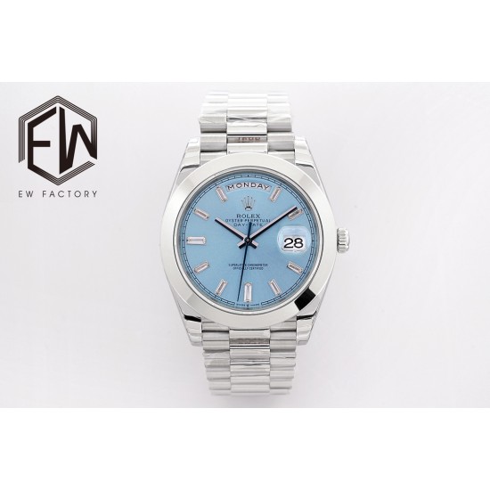 Rolex-DayDate 40mm SS/SS Blue/Dia EWF A2836