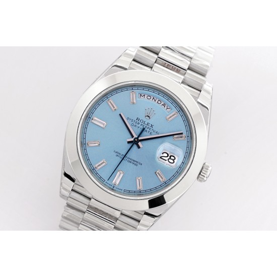 Rolex-DayDate 40mm SS/SS Blue/Dia EWF A2836