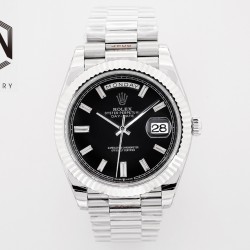 Rolex-DayDate 40mm SS/SS Black/Dia EWF A2836