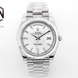 Rolex-DayDate 40mm SS/SS Silver/Stk EWF A2836