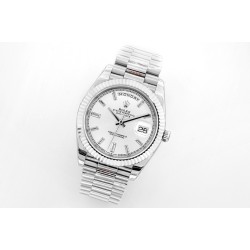 Rolex-DayDate 40mm SS/SS Silver/Stk EWF A2836