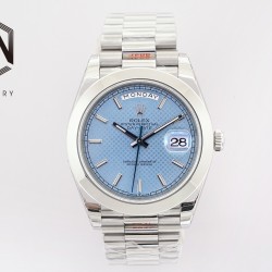 Rolex-DayDate 40mm SS/SS Blue Textured Dial EWF A2836