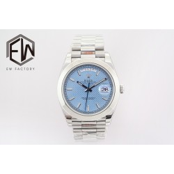 Rolex-DayDate 40mm SS/SS Blue Textured Dial EWF A2836